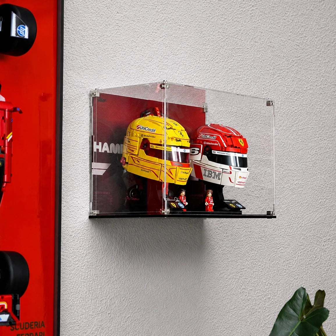 Premium Wall Mount Display Case For LEGO F1 helmets