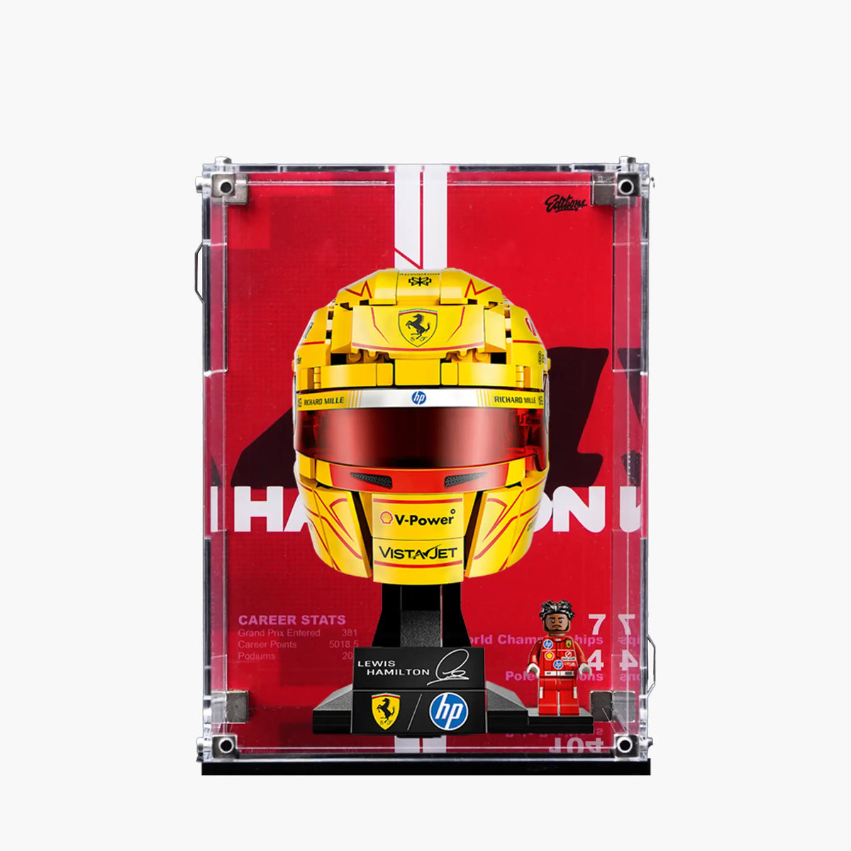 Premium Wall Mount Display Case For LEGO F1 helmets